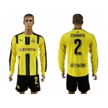 Dortmund #2 Stankovic Home Long Sleeves Soccer Club Jersey