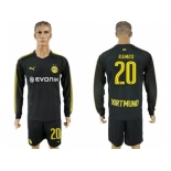 Dortmund #20 Ramos Away Long Sleeves Soccer Club Jersey