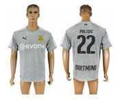 Dortmund #22 Pulisic Grey Soccer Club Jersey