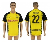 Dortmund #22 Pulisic Yellow Soccer Club Jersey