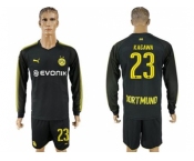 Dortmund #23 Kagawa Away Long Sleeves Soccer Club Jersey