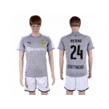 Dortmund #24 Merino Grey Soccer Club Jersey