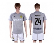 Dortmund #24 Merino Grey Soccer Club Jersey