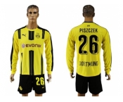 Dortmund #26 Piszczek Home Long Sleeves Soccer Club Jersey