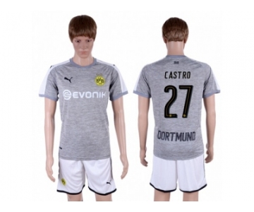 Dortmund #27 Castro Grey Soccer Club Jersey