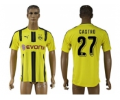 Dortmund #27 Castro Home Soccer Club Jersey