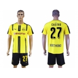 Dortmund #27 Castro Home Soccer Club Jerseys