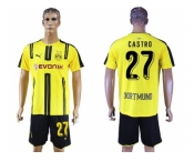 Dortmund #27 Castro Home Soccer Club Jerseys