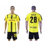 Dortmund #28 Ginter Home Soccer Club Jerseys