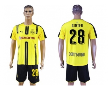 Dortmund #28 Ginter Home Soccer Club Jerseys