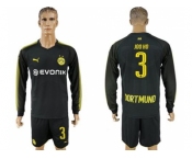 Dortmund #3 Joo Ho Away Long Sleeves Soccer Club Jersey