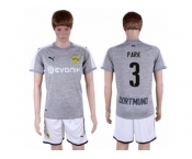 Dortmund #3 Park Grey Soccer Club Jersey