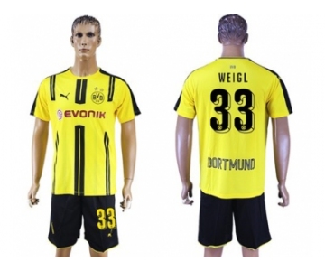 Dortmund #33 Weigl Home Soccer Club Jerseys