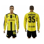 Dortmund #35 Bandowski Home Long Sleeves Soccer Club Jersey