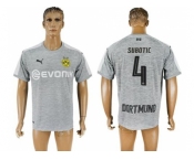 Dortmund #4 Subotic Grey Soccer Club Jersey