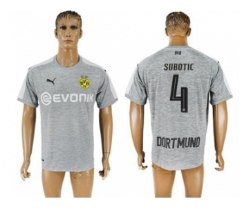 Dortmund #4 Subotic Grey Soccer Club Jersey