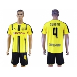 Dortmund #4 Subotic Home Soccer Club Jerseys