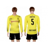 Dortmund #5 Bartra Home Long Sleeves Soccer Club Jersey