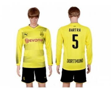 Dortmund #5 Bartra Home Long Sleeves Soccer Club Jersey