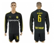 Dortmund #6 Bender Away Long Sleeves Soccer Club Jersey