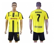 Dortmund #7 Kagawa Home Soccer Club Jerseys