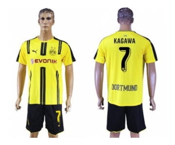 Dortmund #7 Kagawa Home Soccer Club Jerseys