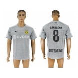 Dortmund #8 Gundogan Grey Soccer Club Jersey