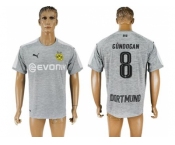 Dortmund #8 Gundogan Grey Soccer Club Jersey