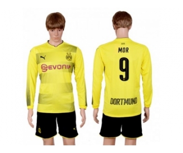 Dortmund #9 MOR Home Long Sleeves Soccer Club Jersey