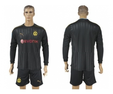 Dortmund Blank Black Long Sleeves Goalkeeper Soccer Club Jersey