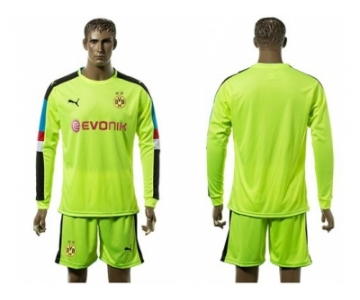 Dortmund Blank Green Long Sleeves Goalkeeper Soccer Club Jersey