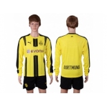 Dortmund Blank Home Long Sleeves Soccer Club Jersey