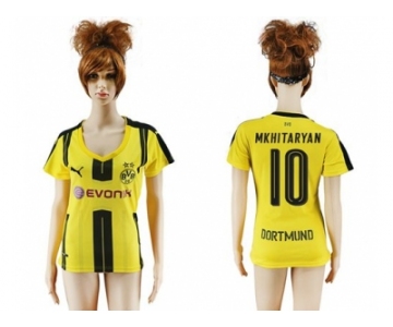 Women's Dortmund #10 Mkhitaryan Home Soccer Club Jersey1