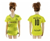 Women's Dortmund #10 Mkhitaryan Home Soccer Club Jersey