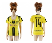 Women's Dortmund #14 Leitner Home Soccer Club Jersey1