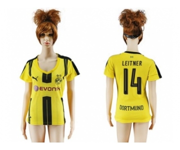 Women's Dortmund #14 Leitner Home Soccer Club Jersey1