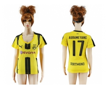 Women's Dortmund #17 Aubameyang Home Soccer Club Jersey1