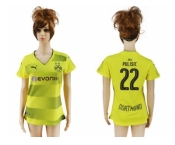 Women's Dortmund #22 Pulisic Home Soccer Club Jersey