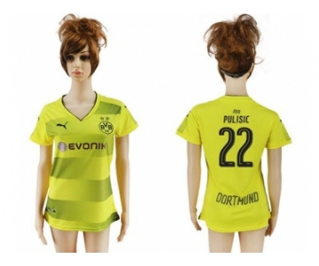 Women's Dortmund #22 Pulisic Home Soccer Club Jersey