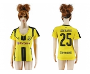 Women's Dortmund #25 Sokratis Home Soccer Club Jersey1