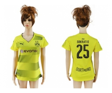 Women's Dortmund #25 Sokratis Home Soccer Club Jersey