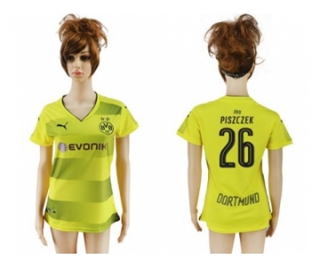 Women's Dortmund #26 Piszczek Home Soccer Club Jersey