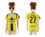 Women's Dortmund #27 Castro Home Soccer Club Jersey1