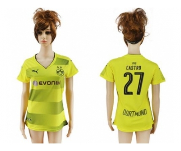 Women's Dortmund #27 Castro Home Soccer Club Jersey