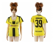 Women's Dortmund #39 Bonmann Home Soccer Club Jersey1