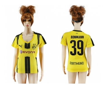 Women's Dortmund #39 Bonmann Home Soccer Club Jersey1