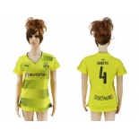 Women's Dortmund #4 Subotic Home Soccer Club Jersey