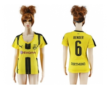 Women's Dortmund #6 Bender Home Soccer Club Jersey1