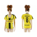 Women's Dortmund #8 Gundogan Home Soccer Club Jersey1