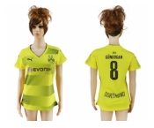 Women's Dortmund #8 Gundogan Home Soccer Club Jersey